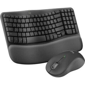 Logitech Wave Keys MK670 Combo, Wireless Ergonomic Keyboard, Signature M550 L